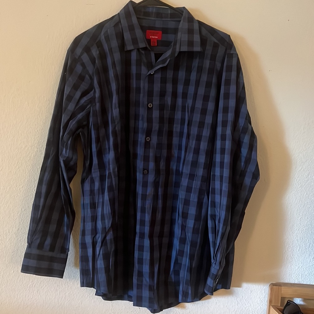 Alfani Men’s Slim Fit Stretch long sleeve button down Dress Shirt sz L 16-16.5